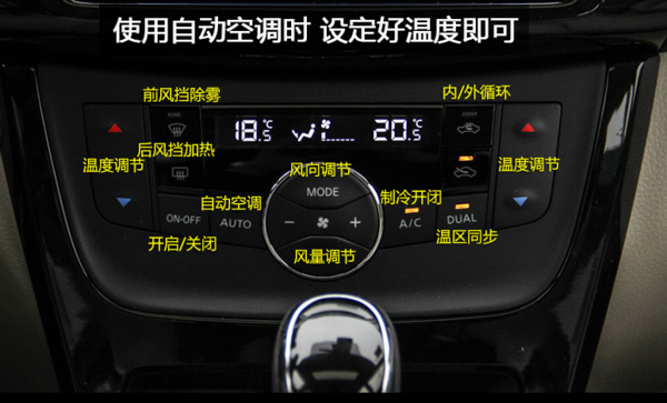 日产轩逸中控台图解,轩逸中控台按键说明