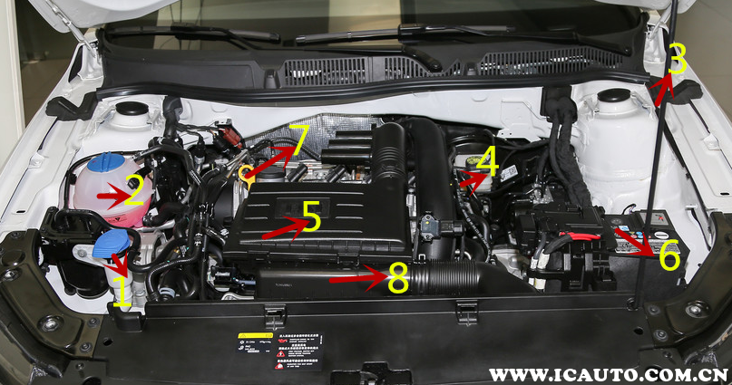 大众朗逸发动机盖怎么打开,大众朗逸发动机舱